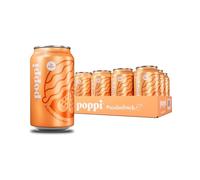 Poppi Tingling Prebiotic Soda Drink with Apple Cider Vinegar, Seltzer Water and Fruit Juice, Orange Cream Flavour, 11.5 fl oz (340 ml) (Pack of 12) - Packaging May Vary