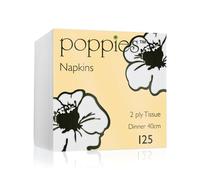 Poppies 2-Ply Napkins 4 Fold 40cm White (Pack of 2000) 4024WH/CASE