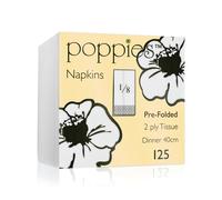 Poppies 2-Ply Napkins 8 Fold 40cm White (Pack of 2000) 4028WH/CASE