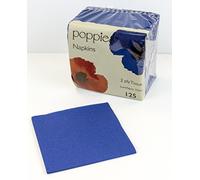 Poppies 33cm 2ply Navy Blue Napkins (250)