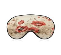 Poppies and Lace Sleep Mask Soft and Comfortable Night Sleeping Mask Face-Hugging Padded Eye Cover with Adjustable Band for Deep Rest Travel Shift Work