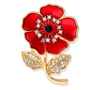 Poppies Badges and Pins 2025,Red Flower Brooch Lest We Forget - Anniversary Jewellery Gift,Remembrance Day Decoration - Awareness Elegant Lapel Scarf Jacket Pin Symbolic Gift for Women