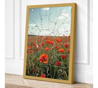 Poppies Behind Glass Canvas Wall Art Print 30x20 Inch