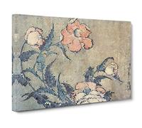 Poppies in The Wind by Katsushika Hokusai Painting Canvas Print | Gallery Wrapped 30mm Frame Wall Art | 30x20 inches | Ready to Hang | Asian Picture | Living Room Bedroom Lounge Office