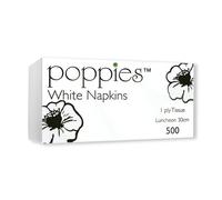 Poppies Napkins 1-Ply 30cm White (Pack of 500) 3014WHSGL