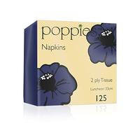 Poppies Navy Blue Napkins 33cm 2ply - Pack of 125 | Disposable Party Napkins, Paper Napkins, Dinner Napkins Luncheon