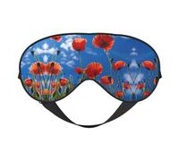 Poppies On Blue Sky Eye Mask for Sleeping, Sleeping Mask Blocking Out Light Perfectly for Women and Men, Soft and Comfortable Blindfold for Travelling