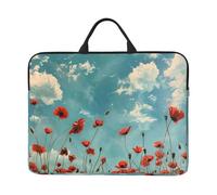 Poppies On Blue Sky Print 14in Laptop Case Sleeve Shockproof Portable Notebook Computer Cover Protector Bag