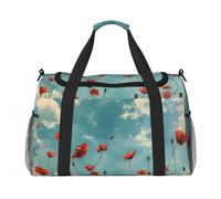 Poppies on Blue Sky Print Daily essentials Large Capacity Hand Carry Bag for Weekend Getaways style Bags
