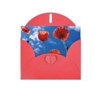 Poppies on Blue Sky print Holiday greeting cards - thank-you cards, invitation cards, double-sided flashing effects