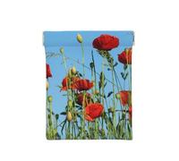 Poppies On Blue Sky, Squeeze Top Wallet Women Storage Bag Small Coin Purse Change Pouch