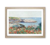 Poppies On The Isles Of Shoals By Childe Hassam Classic Painting Framed Print | A4 Oak Framed Wall Art | Ready to Hang | Classic Historical Picture | Living Room Bedroom Lounge Office