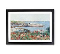 Poppies On The Isles of Shoals by Childe Hassam Framed Print | A2 Black Framed Wall Art | Ready to Hang | Modern Nature Picture | Living Room Bedroom Lounge Office