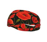 Poppies Print Sports Headbands for Men Women Running Cycling Yoga Basketball