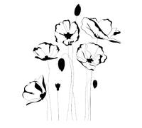 Poppies Remembrance Day Symbol Reusable Stencil A3 A4 A5 & Bigger Sizes / F3_2 (PVC Reusable Stencil, A4 Size - 210 x 297 mm, 8.3 x 11.7 in)