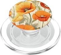 Poppies Spring Summer Floral 1970’s Retro Flower Boho Girl PopSockets PopGrip for MagSafe