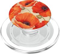 Poppies Spring Summer Floral 1970’s Retro Flower Boho Girl PopSockets PopGrip for MagSafe