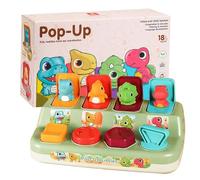 Popping Animal Plaything | Animal Figurine | Bouncy Animal Character, Colorful Interactive Dinosaur Toy Box,color Sorting Animal Pop Out Box Sensory Toys with Buttons for Boy Girl