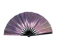 Popping Fan | Dance Fan | Handheld Fans | Folding Trail Ride Oscillating | Clacking Snap | Handheld Turbine | Reflective Performances Exhaust | Performance Props For Carnival, Rainbow Outfits