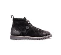 Popps 1961 Mens Smart Casual 100% Real Leather Ankle Monkey MOD Lace Up Boots Black