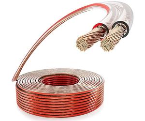Poppstar 15m Speaker Cable 2x2.5 mm² (solid copper inner conductor OFC 99.99%, transparent PVC sheath)