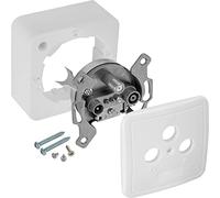 Poppstar 1x SAT socket (3-hole antenna socket), terminal outlet for SAT, TV and cable connection (digital/analogue), suitable for surface mounting/flush mounting