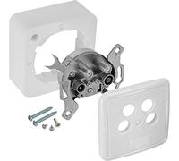 Poppstar 1x SAT socket (4-hole antenna socket), terminal outlet for SAT, TV and cable connection (digital/analogue), suitable for surface mounting/flush mounting