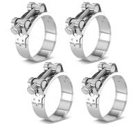 Poppstar 2 Pieces T-Bolt Hose Clamps Stainless Steel Clamping Width 60-63mm, Width 22mm, W4