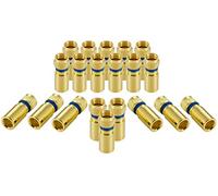 POPPSTAR 20x SAT F Compression Plug, for Coaxial Cable (RG58,RG59,5-7.5mm), gold plated