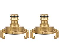 Poppstar 2X Brass Quick Connector Geka Plug System with Coupling for Garden Hose (Compatible with Gardena System)