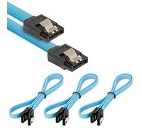POPPSTAR 3x 0.5m Sata 3 HDD SSD cable with clip plugs straight, up to 6 Gbps, blue