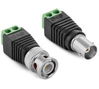 Poppstar 5 x BNC Connector (5x BNC Male & 5x BNC Female to 2-pin Terminal Block), Set of 10 BNC Adapters