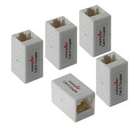 Poppstar 5x Adapter RJ45 Coupling Cat6 (2x Female, 8-pin, Shielded), Ethernet Cable Connector - Network Coupler for Patch Cable, DSL LAN Cable, Network Cable, Modular and more