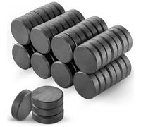 Poppstar 60 Mini Magnets, Extra Strong (Diameter 18mm, Height 5mm), Black-Gray