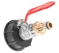 Poppstar Ball Valve with Quick Coupling 3/4" Made of Brass, IBC Cap and O-Ring