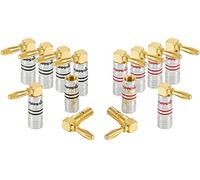 Poppstar Banana plug angled, for cables up to 4 sq mm screwed or 6 sq mm soldered, 24k gold plated contacts, pack of 12