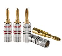 Poppstar Banana plug, for cables up to 4 sq mm screwed or 6 sq mm soldered, 24k gold plated contacts, set of 4
