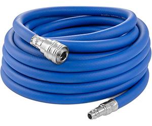 Poppstar Compressed air line Hose 10 m (Hybrid PVC Polymer, Euro Standard Quick couplings, up to 300 PSI), Compressor 3/8" air Hose, Blue