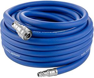 Poppstar Compressed air line Hose 15 m (Hybrid PVC Polymer, Euro Standard Quick couplings, up to 300 PSI), Compressor 3/8" air Hose, Blue