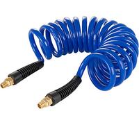 Poppstar Compressed air Spiral Hose 5m with Ø 8mm x 12mm, Kink Protection, Improved Swivel Fitting G 1/4 inch External Thread