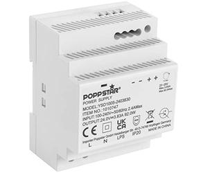 Poppstar DIN rail power supply P-100-24- 24V 3.83A 92W (Input 100-240 V AC 50/60 Hz, Output 24 V DC 3.83 A 92 W)