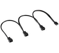 Poppstar Fan Splitter Cable (20-20-20 cm, 3-Pin Female to 1x 3-Pin Male and 2x 2-Pin Male) for Connecting Processor and Case Fans to Motherboard