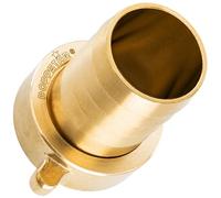 Poppstar Hose Connector ID 1 1/4 Inch Brass (incl. Union Nut with Flat Sealing) on Hose Nozzle 1 1/4 Inch (32 mm)