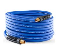 Poppstar PVC Hybrid Air Pressure Hose 30m, ID 6mm, Brass Ferrule 1/4" AG, 20 bar, Blue