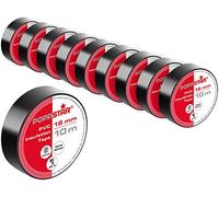 POPPSTAR PVC insulating tape 10m (18mm wide, 0.18mm thick), black, 10 rolls
