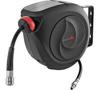 Poppstar Retractable Compressed air Hose Reel 10m+1m (Hose Diameter 5/16" 8mmx12mm) Hose Connector 1/4" BSPT Quick Connector, Retractable air Compressor Hose Reel