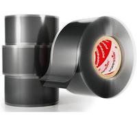 POPPSTAR Self-Fusing Silicone Band, Silicone Tape, 3m x 25mm, Sealing & Insulating Strip (water-tight, air-tight), black, 4 Rolls