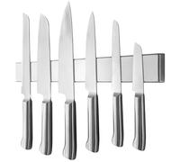 Poppstar Stainless Steel Knife Magnetic Strip 40cm with Extra Strong Magnet, Silver, Self-Adhesive