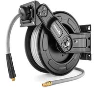 Poppstar Steel Compressed Air Hose Reel (15m+1.5m, Diameter (9.2x15mm)), Connections 1/4 inch BSPT