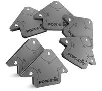 Poppstar Welding magnet (welding angle holding force 11.3 kg - 45/90/135°), 6 pieces, grey